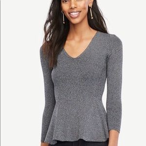 Ann Taylor grey peplum sweater